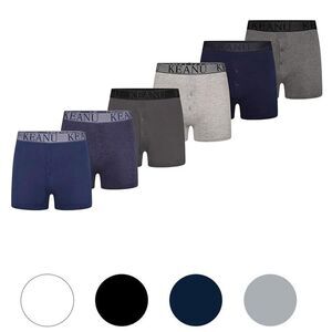 Keanu Mens Plain Boxer Shorts (Pack of 6) / Blue